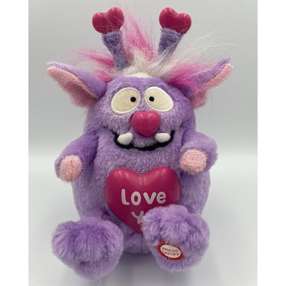 Gemmy Other - GEMMY Monster Maniacs Purple "LOVE YA" Plush Valentine's Day Sings Mahna Mahna